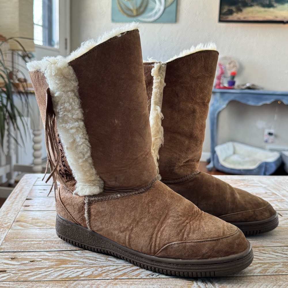 👢Aussie Dogs 100% Sheepskin Fringe Boots👢 ~9W